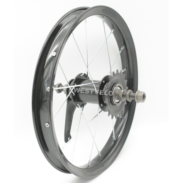 Колесо 14 зад обід чорний, втулка Falcon (чорна) + к-т фото westvelo.com