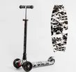 Самокат дитячий 3-х колісний, Best Scooter «MAXI» S-10533 чорно-білий, колеса PU Ø130mm/80mm зі світлом, знімне кермо фото westvelo.com