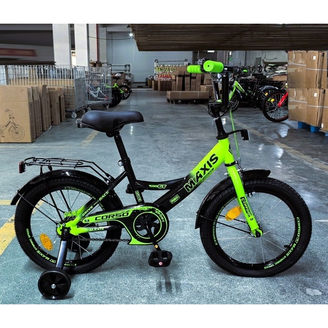 Дитячий велосипед 16 ST Corso «MAXIS» MX-10822 чорно-салатовий фото westvelo.com
