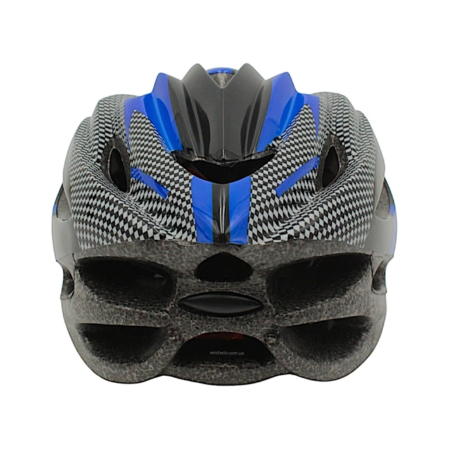 Вело шолом "TK Sport" 073 (56 см) з мигалкою, чорно-синій фото westvelo.com