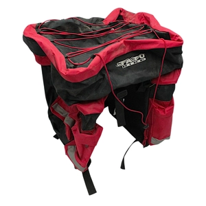 Сумка на багажник двостороння TATU-BIKE (В3534) трьохсекційна, чорно-червона