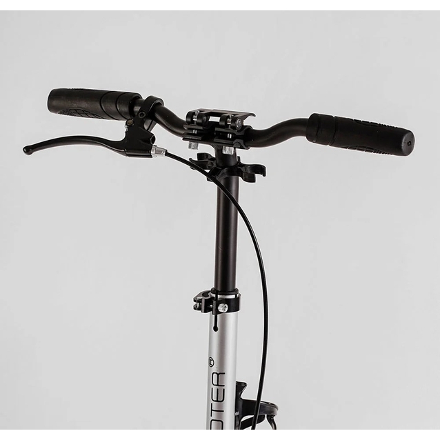 Самокат дитячий 2-х колісний, PU Best Scooter «FACTOR» BS-81766 срібний, Ø200mm, AL, 2 амортизатора, фляготримач фото westvelo.com