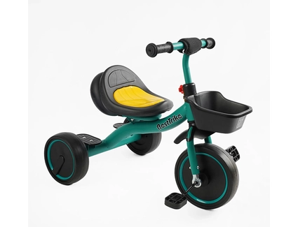 Дитячий велосипед 3-х колісний EVA (піна) Best Trike колеса 10-8, BS-47603 зелений, сталева рама, УКР.ОЗВУЧУВАННЯ, світло, кошик