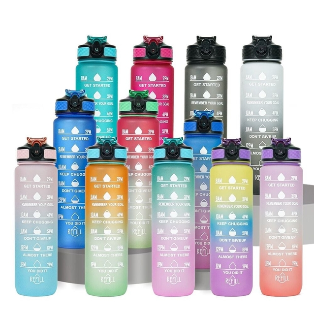 Фляга 1000 ml REFILL пластик (трубочка) м'ятно-рожевий фото westvelo.com