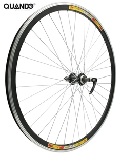 Колесо 28-29 зад, обід 2-ний чорний, втулка AL Quando на віночках, ексцентрик