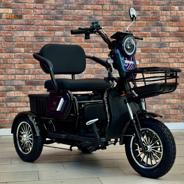 Трицикл Corso «LOGAN» B-67062 двигун 800W, акумулятор 72V/20Ah, темно-синій + 1 ящик. акум, колеса 10" фото westvelo.com