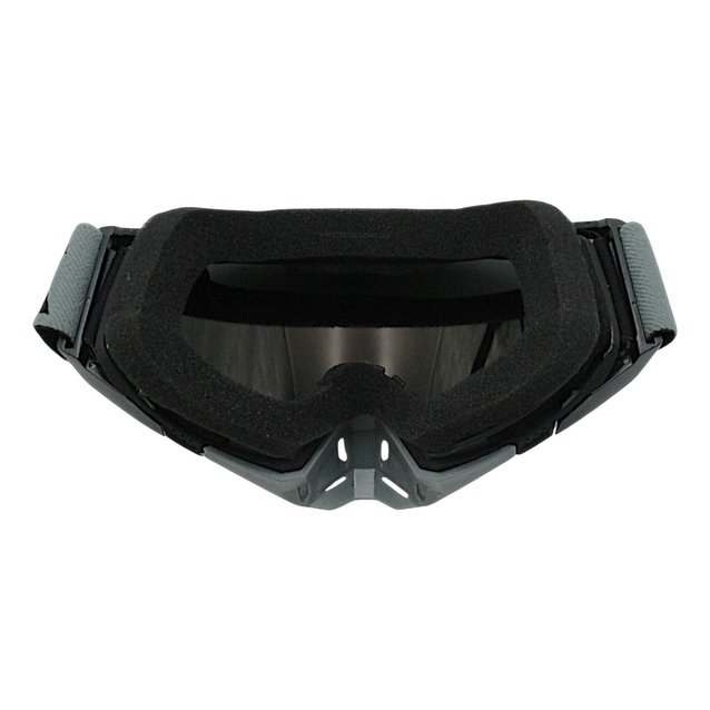 Мото окуляри Кросс-ендуро 100% 109-1-96, чорно-сірі, дзеркальний візор (class B) фото westvelo.com