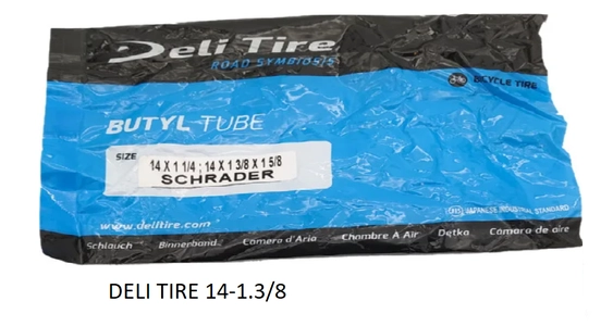 Камера 14 прямий ніпель AV 33 mm DELI TIRE (14х1.1/4-1.3/8-1.5/8)
