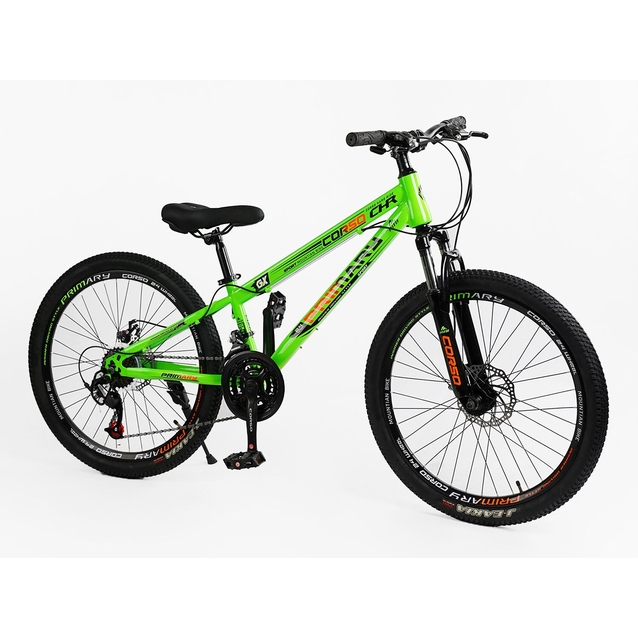 Велосипед 24 ST Corso «PRIMARY» PR-24915 сталь 11", (к-т Saiguan) салатовий фото westvelo.com