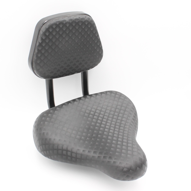 Сідло на пружинах JINGPIN (з регульованою спинкою) широке, металева основа, чорне з блиском фото westvelo.com