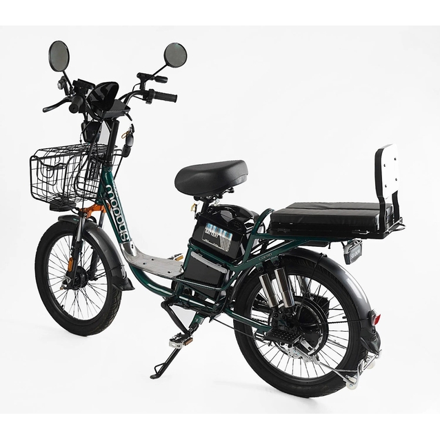 Електровелосипед 22 ST Corso «SHADOW» SH-8036-9 сталь, двигун 500W, акумулятор 48V20Ah літієвий, темно-зелений фото westvelo.com