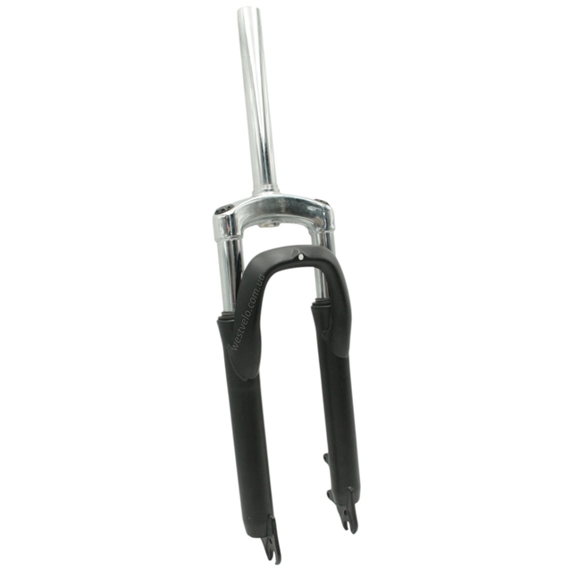 Вилка 24 аморт. безрізьб. Ø28.6mm disk. шток L-195mm чорна фото westvelo.com