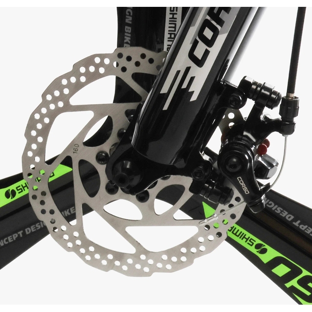 Велосипед 24 AL Corso «EVOLUTION» EV-24203 алюміній 11", (к-т SHIMANO) чорно-салатовий фото westvelo.com