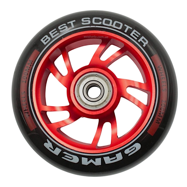Колесо трюкового самоката "Best Scooter" AL. Ø100мм, поліуретан, червоний фото westvelo.com