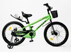 Дитячий велосипед 20 AL Corso «TAYGER»  TG-21708 алюмінієва рама, дискові гальма, салатовий фото westvelo.com