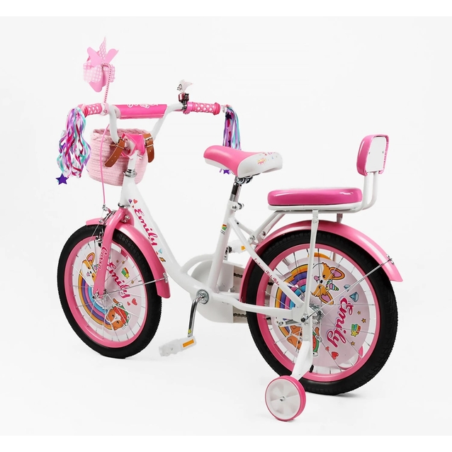 Дитячий велосипед 18 ST Corso «EMILY» ML-30174 біло-рожевий фото westvelo.com