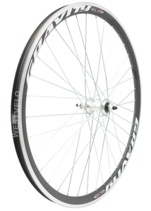 Колесо 24 перед, обід 2-ний чорний, втулка AL на промах, диск різьба (Gravity)