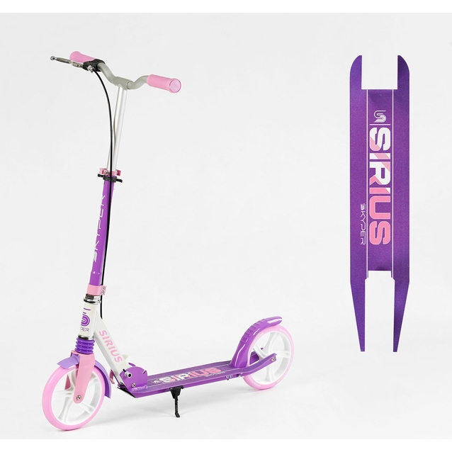 Самокат дитячий 2-х колісний, PU Skyper «SIRIUS» S 78967 фіолетовий, Ø200mm, 1 амортизатор, ручне гальмо фото westvelo.com