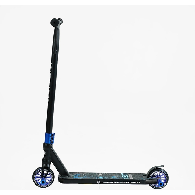 Самокат трюковий Best Scooter «ROBOT-1» 54528 чорно-синій, HIC-система, пеги, AL диск та дека, колеса PU Ø110mm, ширина керма - 52 см, висота - 83 см фото westvelo.com