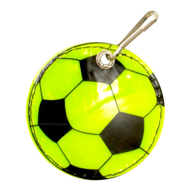 Світловідбиваючий брелок "Футбольний м'яч" з карабіном фото westvelo.com