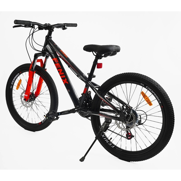 Велосипед 24 AL Corso «FENIX» FX-24912 алюміній 11", (к-т Saiguan) чорно-червоний фото westvelo.com