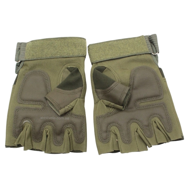 Рукавиці (тактичні) QAKLEY "3XL" хакі (з відкритими пальцями) фото westvelo.com