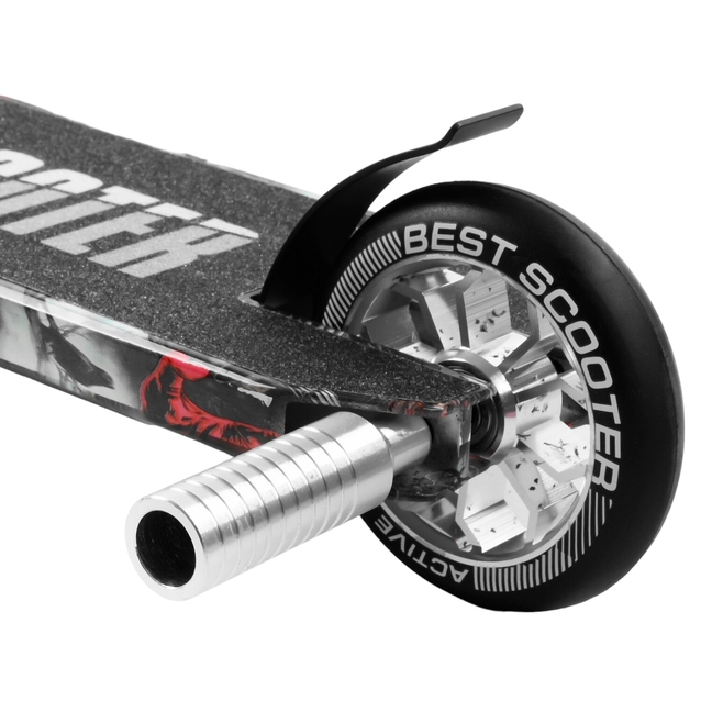 Самокат трюковий Best Scooter «SKULLS» BS-77101 чорно-сірий, HIC-система, пеги, AL диск та дека, колеса PU Ø110mm, ширина керма - 60 см фото westvelo.com