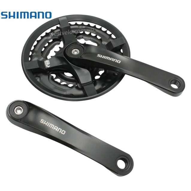 Система шатунів мтв мала SHIMANO FC-TY501 AL.(24/34/42Т) L-170mm, з фіксуючим болтом