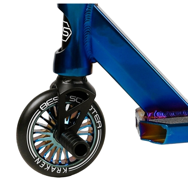 Самокат трюковий Best Scooter «KRAKEN» KR-71078 синій, HIC-система, пеги, AL диск та дека, колеса PU Ø110mm, ширина керма - 58 см фото westvelo.com