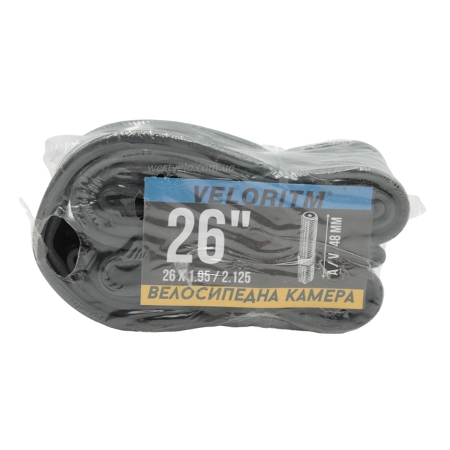 Камера 26. довгий ніпель AV 48mm VELORITM (1.95-2.125) фото westvelo.com