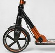 Самокат дитячий 2-х колісний, PU Best Scooter 79740 чорно-помаранчевий, колеса Ø230-200mm, AL, 1 амортизатор передній, ФАРА, затискач керма фото westvelo.com