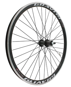 Колесо 26 зад, обід 2-ний чорний, втулка AL Quando касета (8-9), чорна спиця