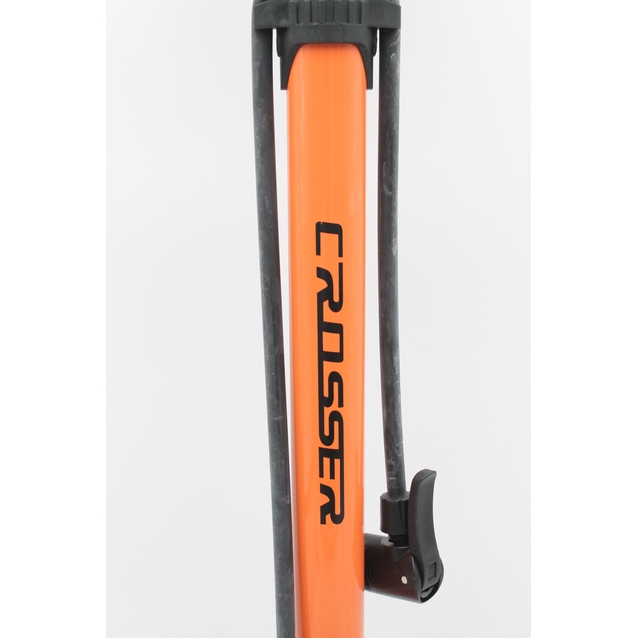 Насос авто з манометром CROSSER 3261 алюміній помаранчевий, 2-ний наконечник (AV/FV) фото westvelo.com