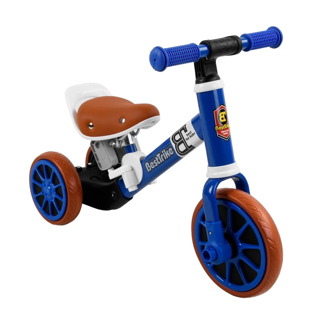 Дитячий велосипед 3-х колісний 2в1, колеса - EVA (піна) BestTrike 96021 синьо-біло-коричневий фото westvelo.com