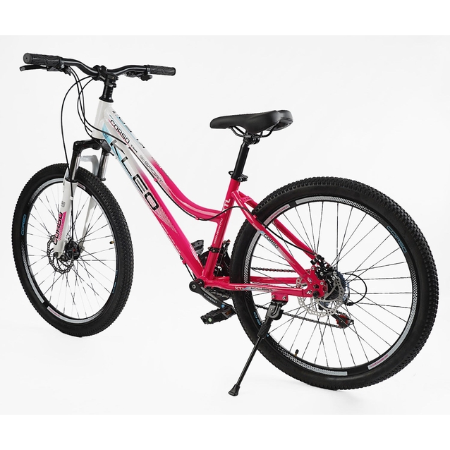 Велосипед 26 ST Corso «KLEO» KL-26007 сталь 15", (к-т Saiguan) біло-рожевий фото westvelo.com