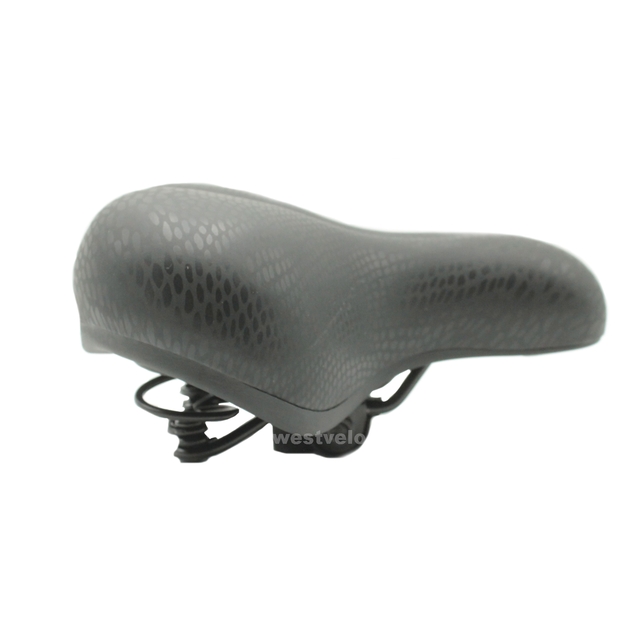 Сідло на пружинах № 153 B "змія" чорне з катафотом. фото westvelo.com
