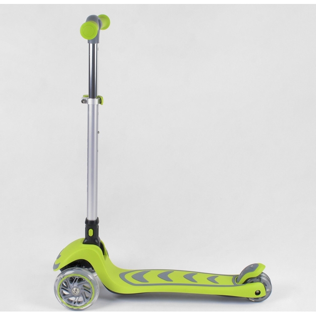 Самокат дитячий 3-х колісний, Best Scooter 46987 салатовий, колеса PU Ø120mm/80mm зі світлом, складне алюмінієве кермо фото westvelo.com