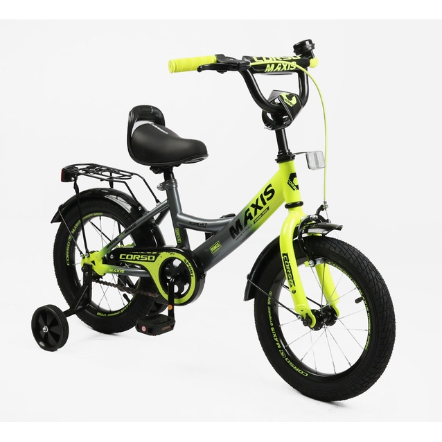 Дитячий велосипед 14 ST Corso «MAXIS» MX-64003 сіро-жовтий фото westvelo.com