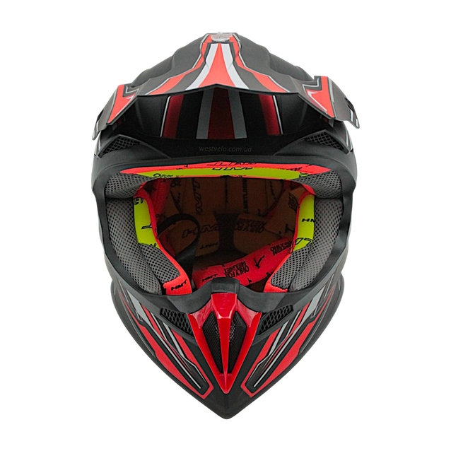 Шолом, закритий крос/ендуро (L) АТV Forsage Rider 031 чорно-червоний матовий з дашком + окуляри фото westvelo.com