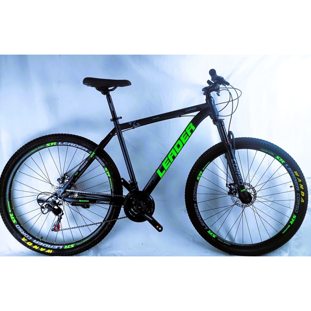 Велосипед 29 ST Corso «LEADER» LD-44800 сталь 21", (к-т SHIMANO) чорно-салатовий