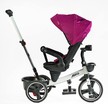 Дитячий велосипед 3-кол з батьківською ручкою, з даш, PU BestTrike «MARCO» 9155/365-18 рожево-білий, поворотне сидіння, складне кермо, кошик, телескопічна ручка, фара музична фото westvelo.com