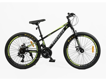 Велосипед 24 ST Corso «RIDER» RD-24778 сталь 11", (к-т LTWOO-A2) чорно-салатовий