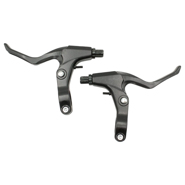 Комплект гальм V-brake алюміній чорний (перед+зад, ручки, троси) фото westvelo.com