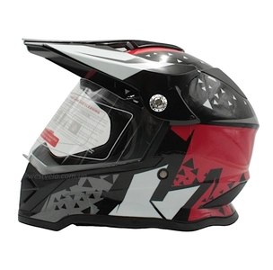 Шолом, закритий крос/ендуро (S 55-56) АТV зі склом F2 (819-7) глянець чорно-червоний