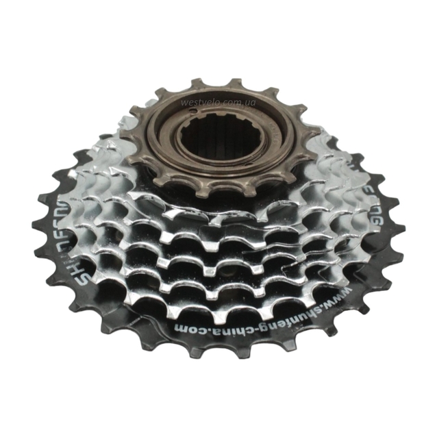 Зірка задня різьбова 7-рик Shunfeng чорно-нікельна, індексована (14-28T) фото westvelo.com
