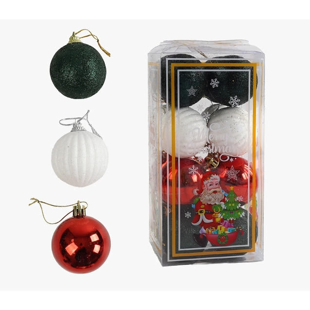 Новорічні прикраси 16 шт, кульки, D = 4.5см, в слюді (C 67362) фото westvelo.com