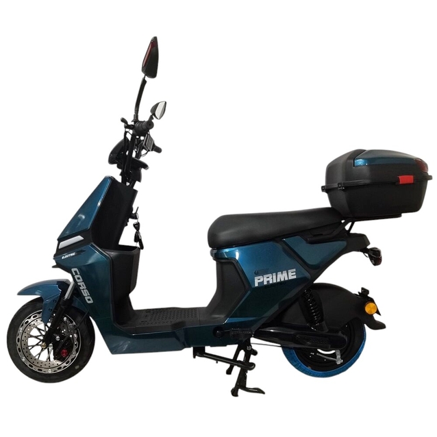 Електроскутер Corso «PRIME» PM-96300, двигун 1000W, акумулятор 60V/20Ah свинцево-кислотний, синій + 1 ящик. акум, колеса 10" фото westvelo.com