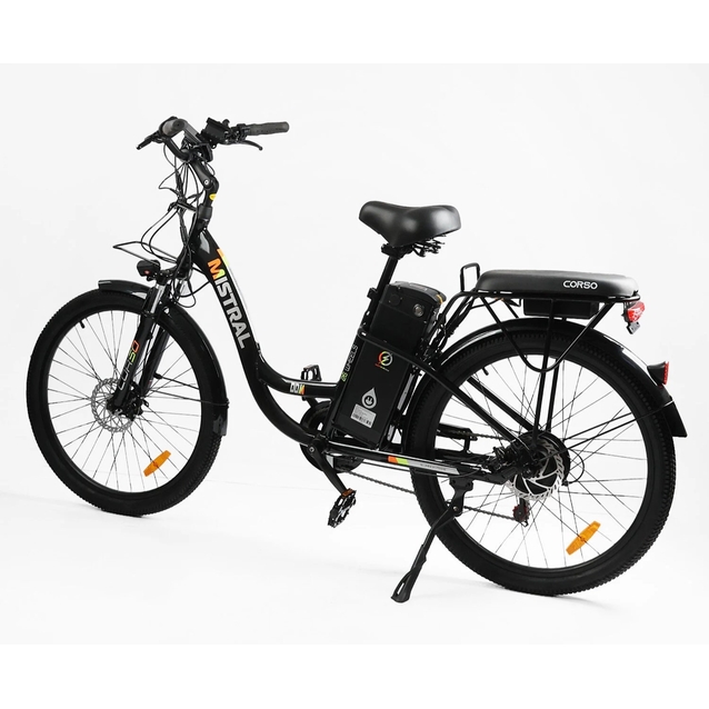 Електровелосипед 26 AL Corso «MISTRAL» MS-26219 алюміній, двигун 600W, акумулятор 48V20Ah, чорний фото westvelo.com