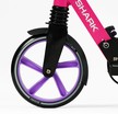 Самокат дитячий 2-х колісний, PU Best Scooter «SHARK» SH-30610 чорно-рожево-фіолетовий, Ø200mm, з ручним гальмом, затискач керма, 1 амортизатор
