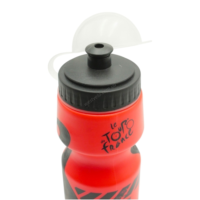 Фляга Discovery 650ml харч.пластик, червоно-чорна, з гумовими вставками